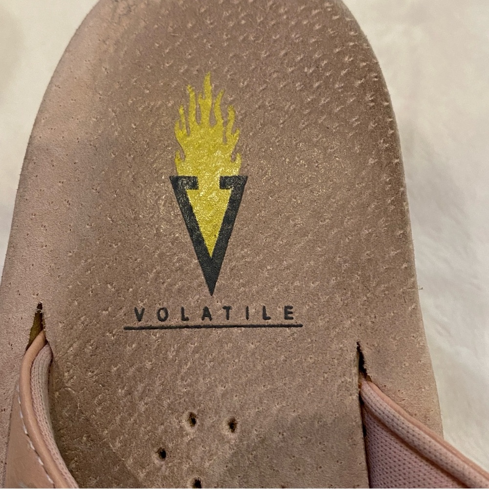 Volatile Rhinestone Strap Pink-Beige Wedge Heel Thong Sandals FlipFlops Sz 7 VGC - Picture 13 of 15